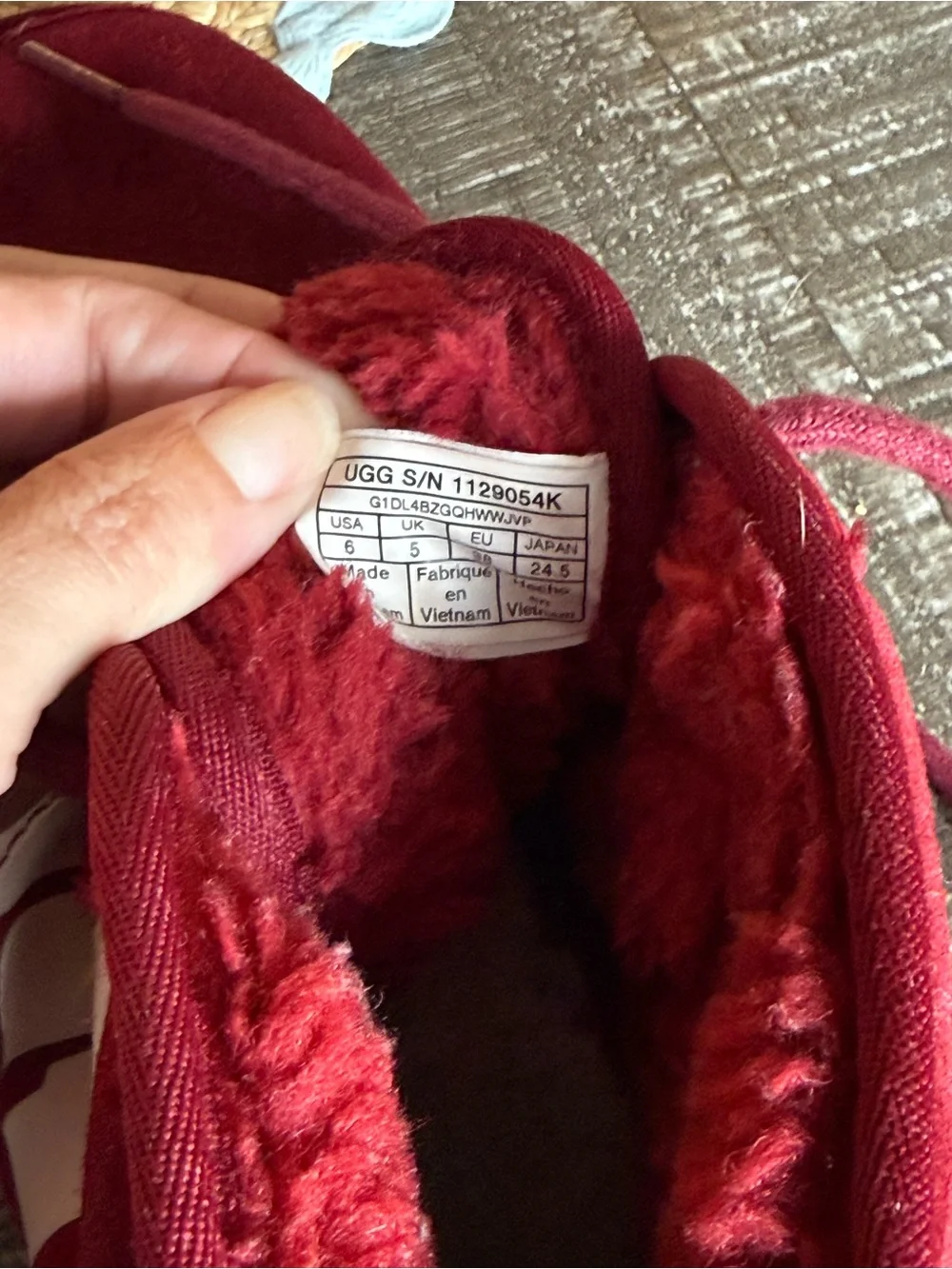 UGG Kids Burgundy Suede Logo Ankle Boots